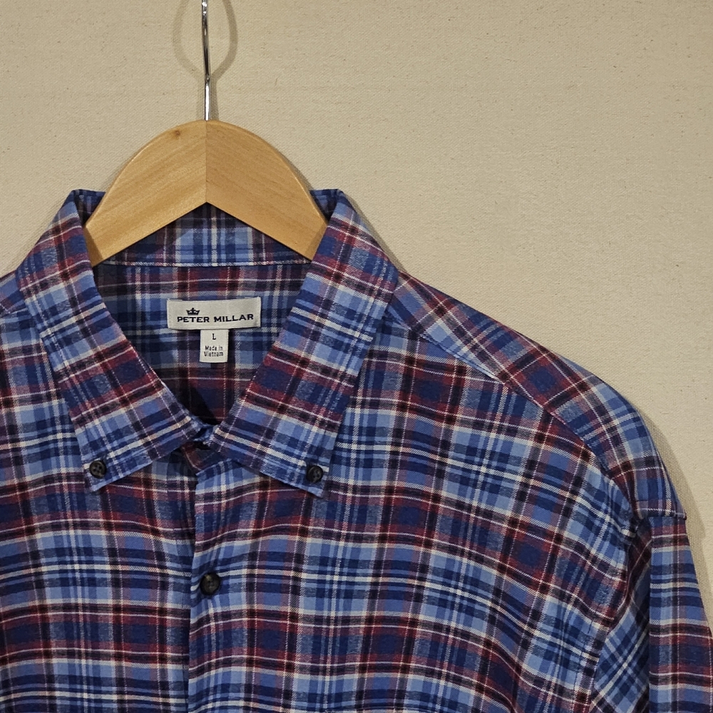 Peter Millar Performance Flannel Button Down L - image 1